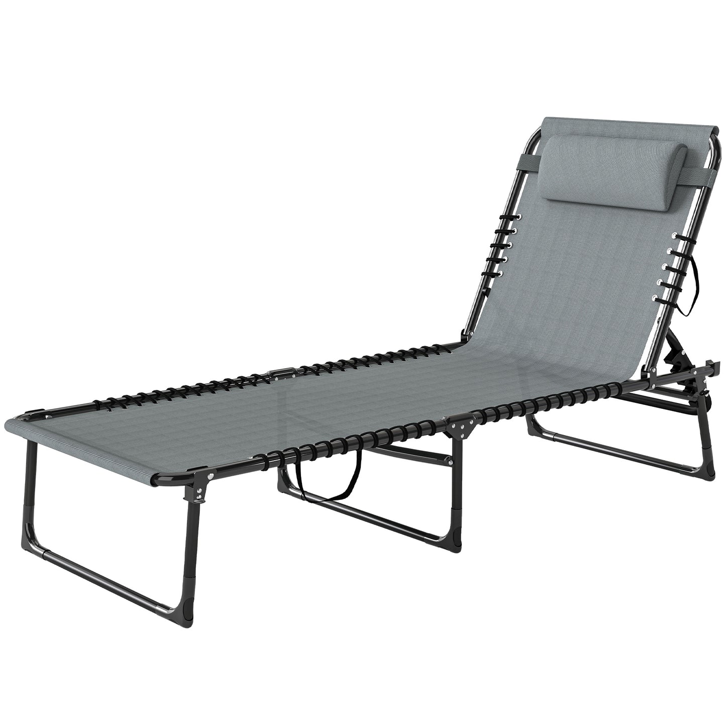Chaise longue pliante réglable avec appui-tête