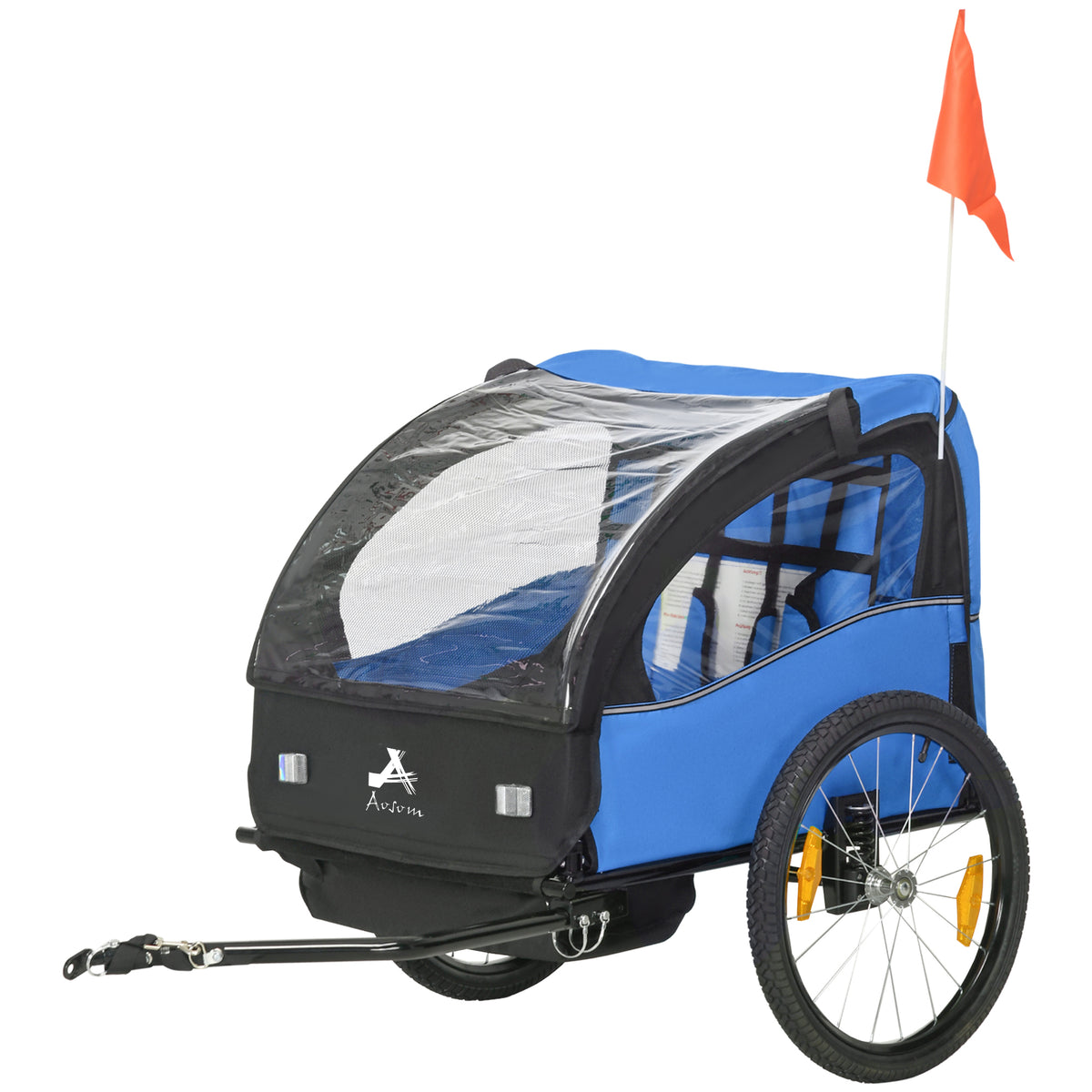 Remorque de vélo pour deux enfants avec roues de 51 cm