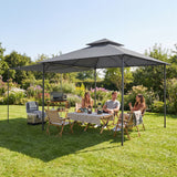 Gazebo de patio double toit avec auvent extensible