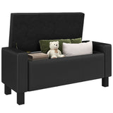 Banc coffre rembourré en similicuir 107 cm