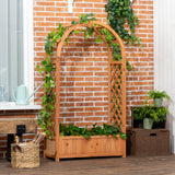 Jardinière surélevée avec treillage en arche