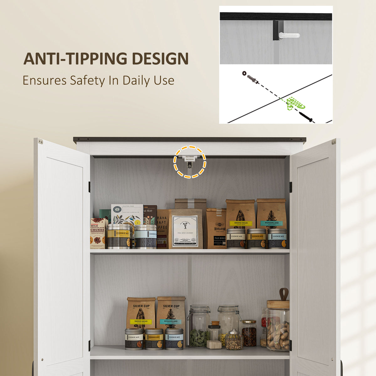 Armoire-garde-manger style farmhouse avec tiroir