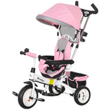 Tricycle 6-en-1 pour tout-petits avec panier et harnais