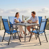 Chaises de patio pliantes en mailles — ensemble de 4
