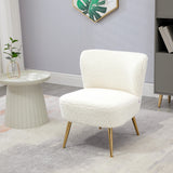 Fauteuil d'appoint avec coussinage moelleux et pieds dorés