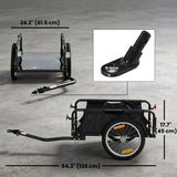 Remorque vélo cargo cadre ouvert roues pneumatiques 16 po