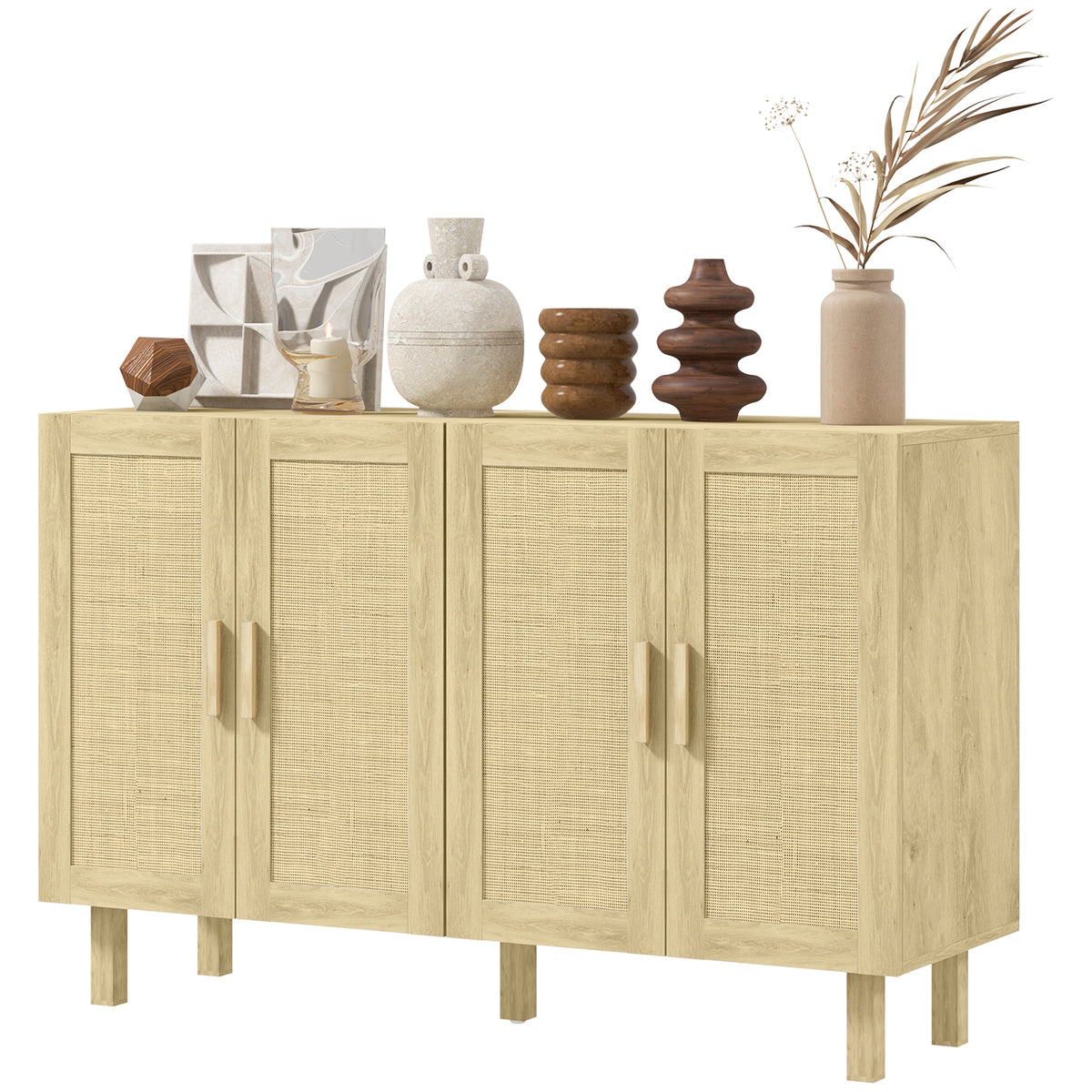 Buffet style boho en bois d'ingénierie