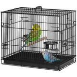Cage à oiseaux portable avec plateau coulissant et perchoir