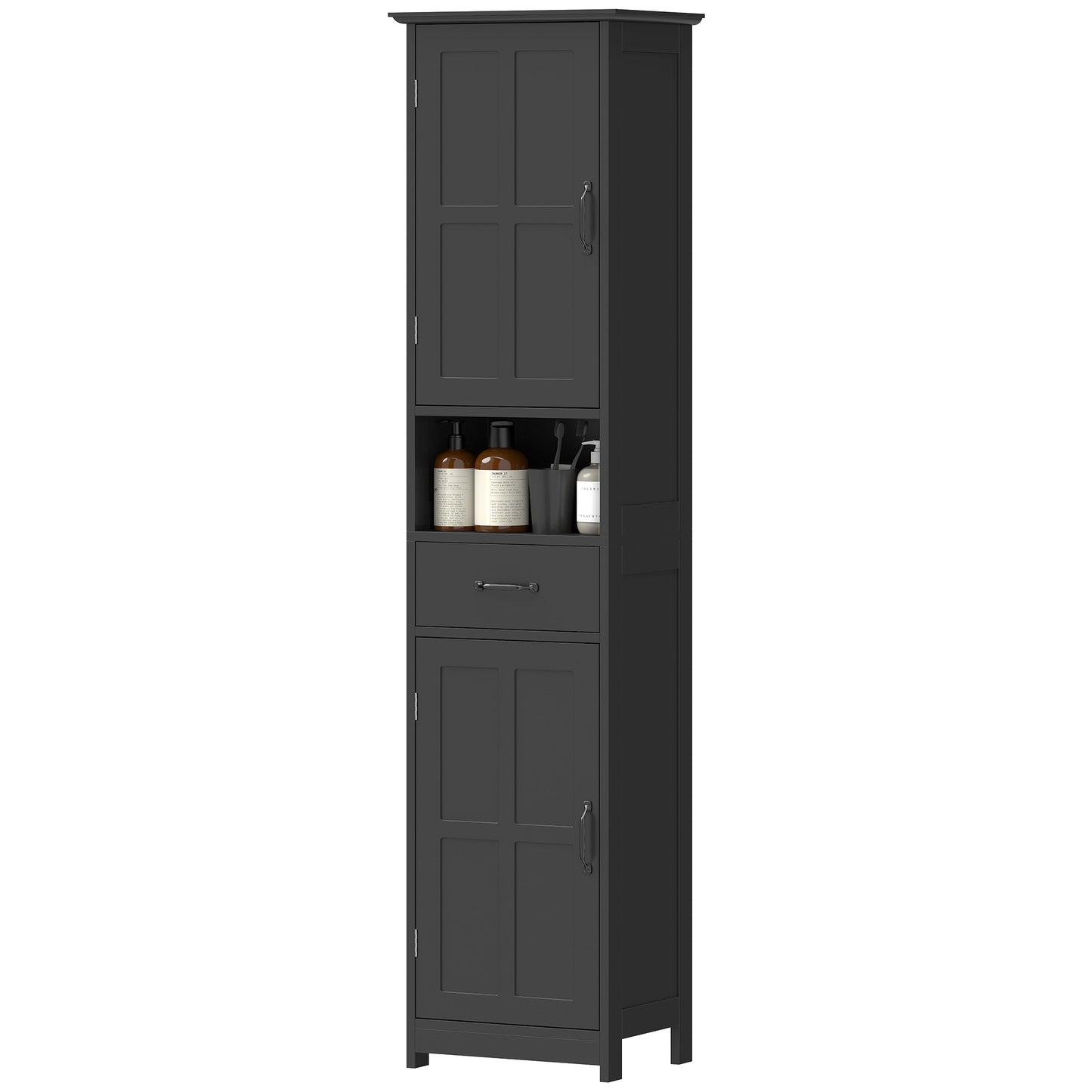 Armoire de salle de bain étroite avec tiroir et étagères
