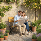 Banc de jardin 2 places avec dossier — noir