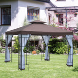 Gazebo de jardin double toit avec moustiquaire 3x3 m