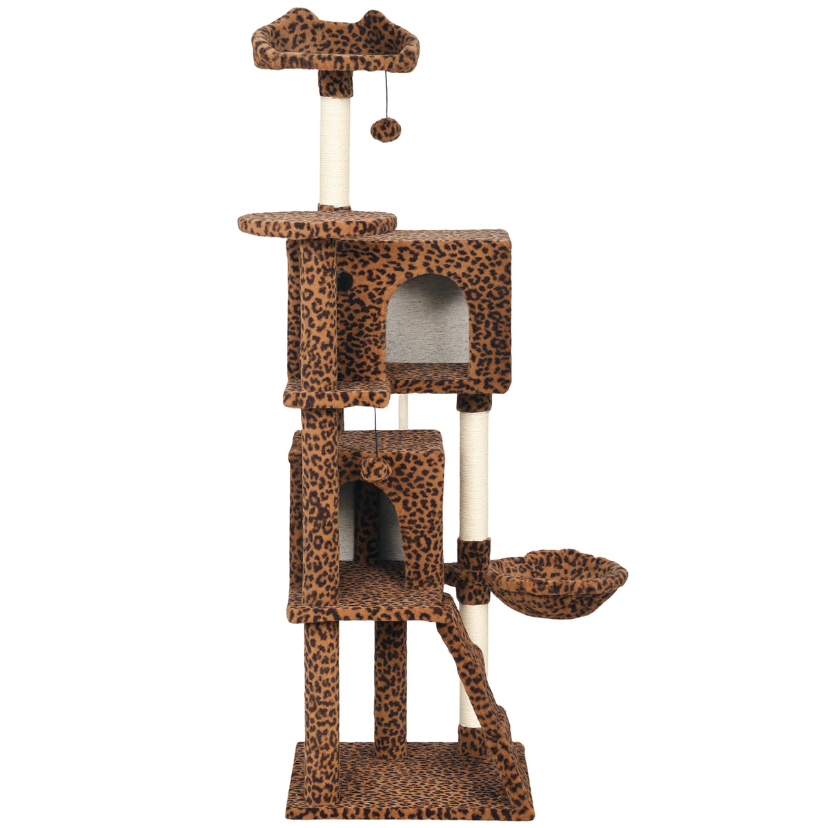 Arbre à chat multiétage avec griffoirs en sisal — Imprimé léopard