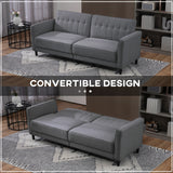 Sofa-lit convertible capitonné à dossier ajustable