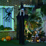 Sorcière grandeur nature 183 cm yeux lumineux — Noire