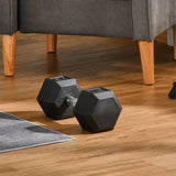 Haltère hexagonal en caoutchouc 45 lb