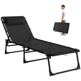 Chaise longue pliante réglable 4 positions avec appui-tête