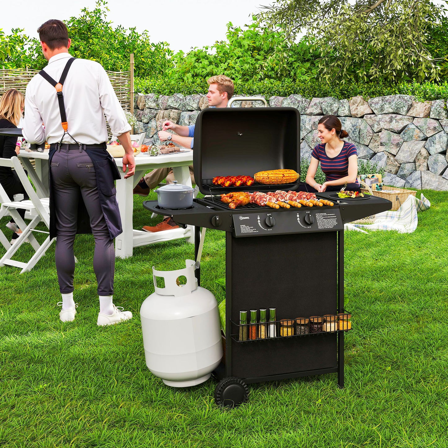 BBQ au propane portable avec brûleur latéral