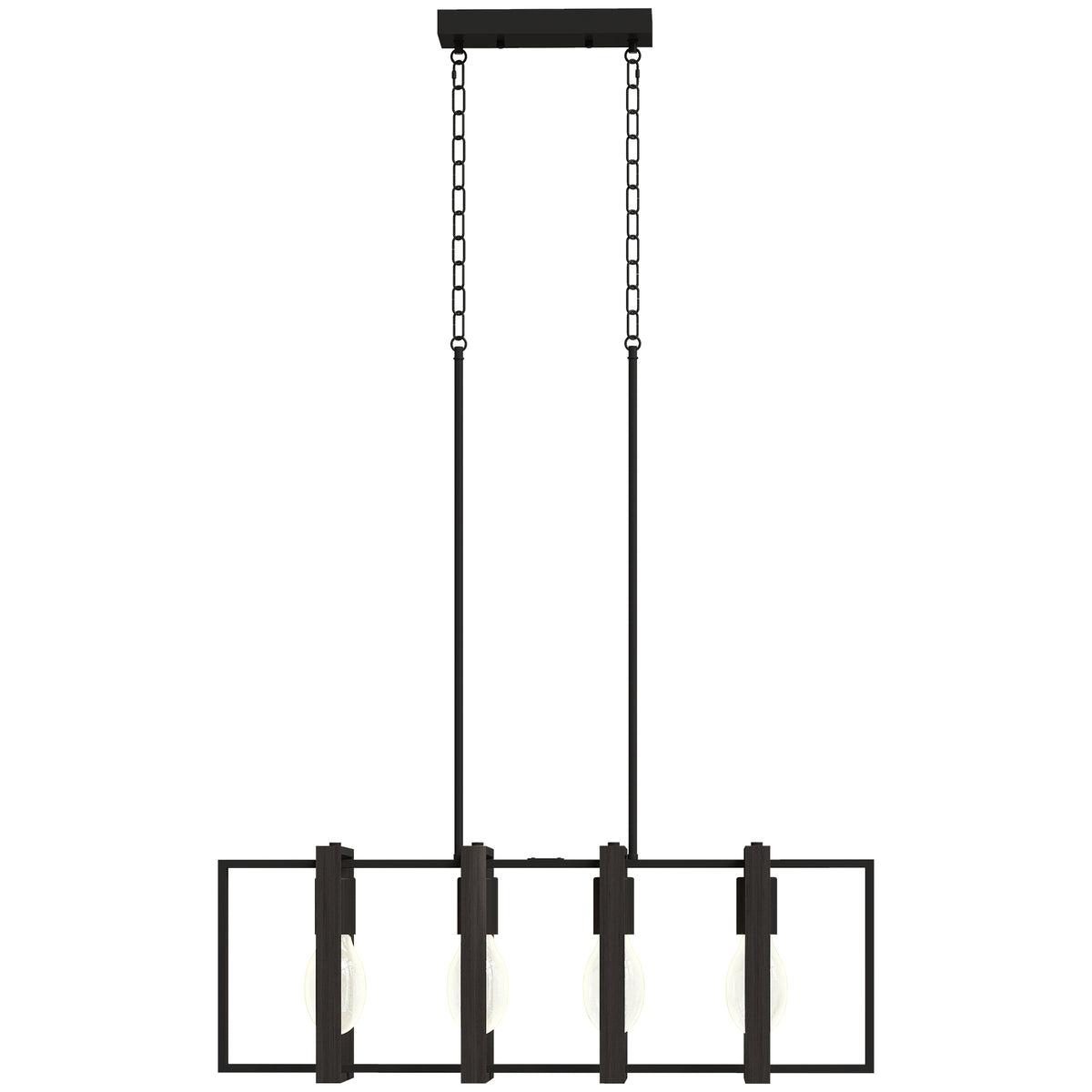 Luminaire suspendu linéaire farmhouse 4 cadres rotatifs