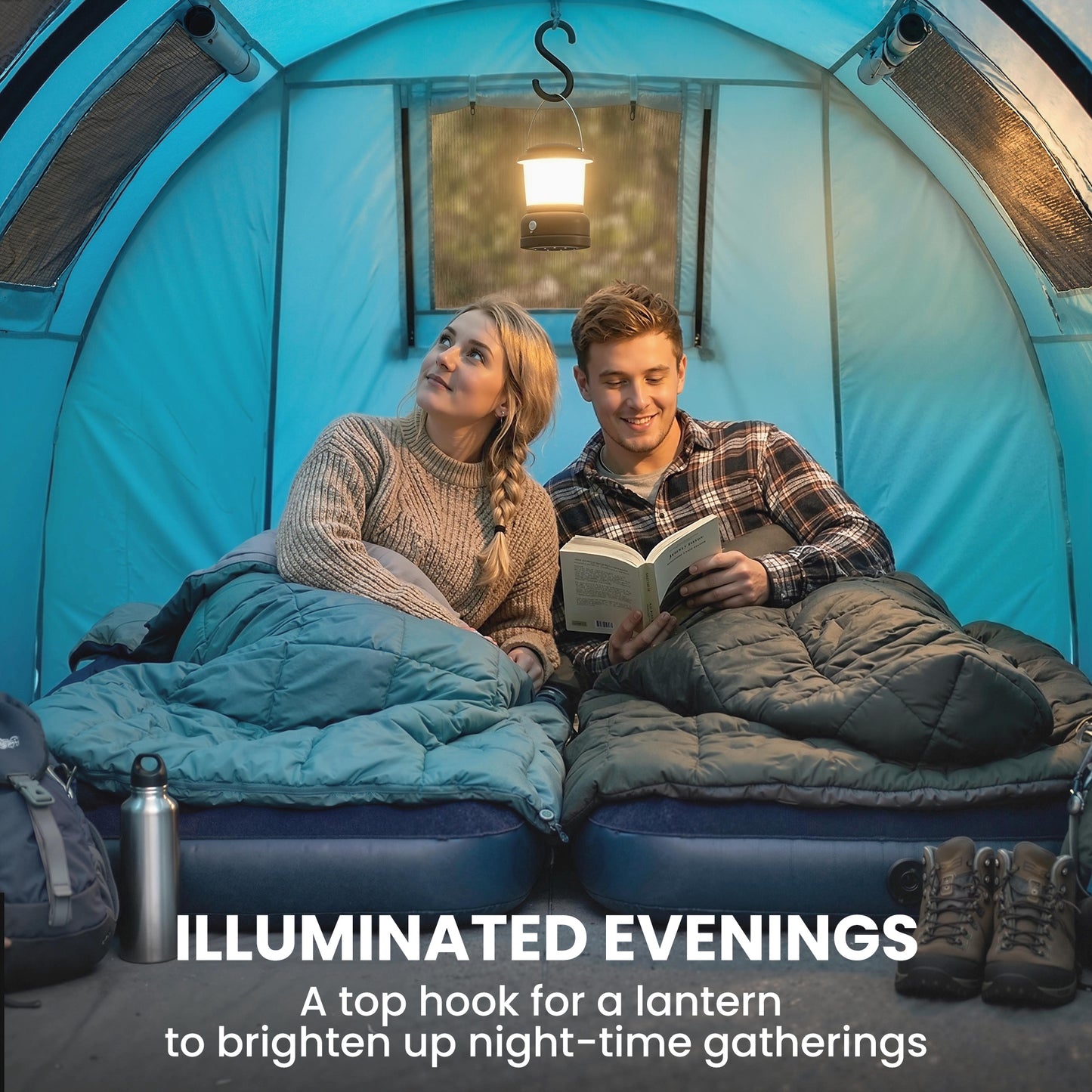 Tente de camping 2 pièces 3-4 personnes imperméable