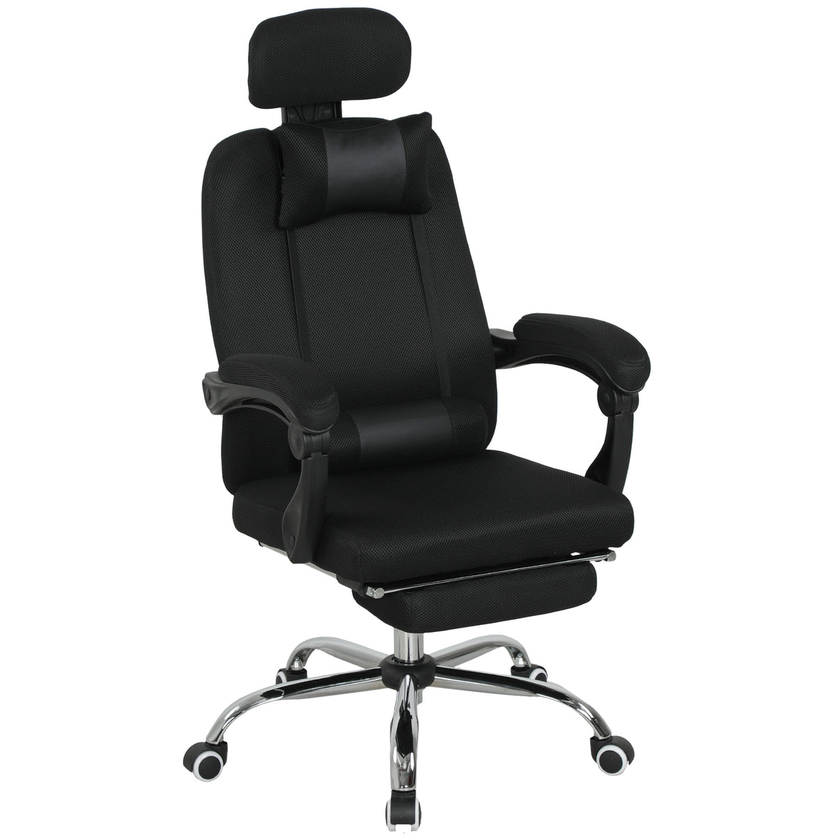 Chaise de bureau ergonomique dossier haut avec repose-pieds