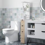 Meuble de rangement étroit pour salle de bains en bois