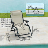 Chaise longue zéro gravité 5 positions pliante
