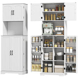 Grand garde-manger de cuisine de style maison de campagne 181,5 cm