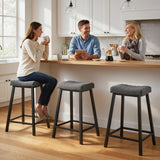 Tabourets de bar rembourrés velours — ensemble de 3