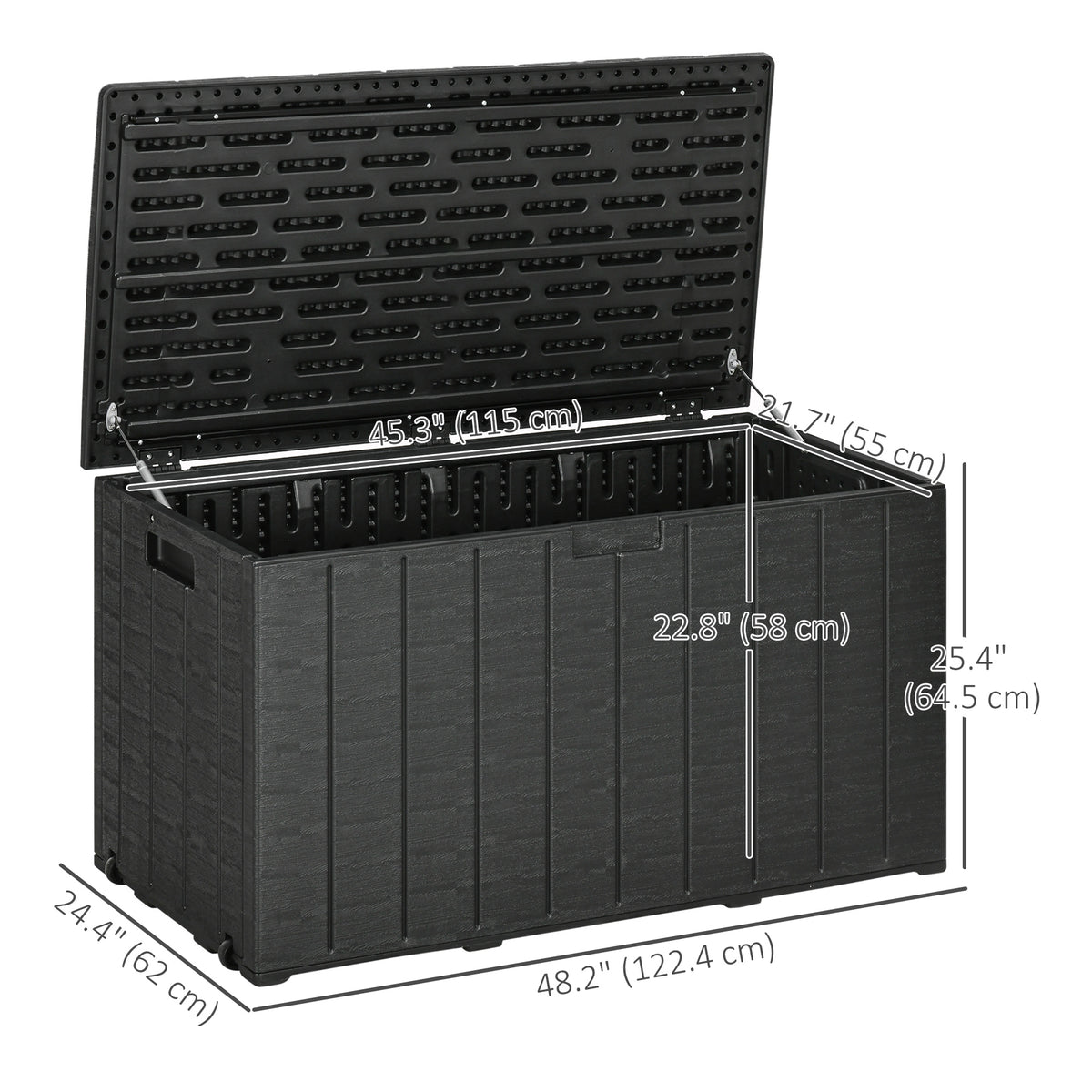 Coffre de rangement jardin 306 L étanche — noir