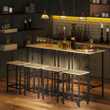 Ensemble table de bar et tabourets style industriel — Lot de 3