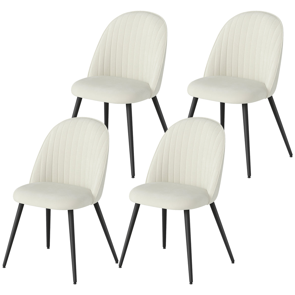 Ensemble 4 chaises de salle à manger velours