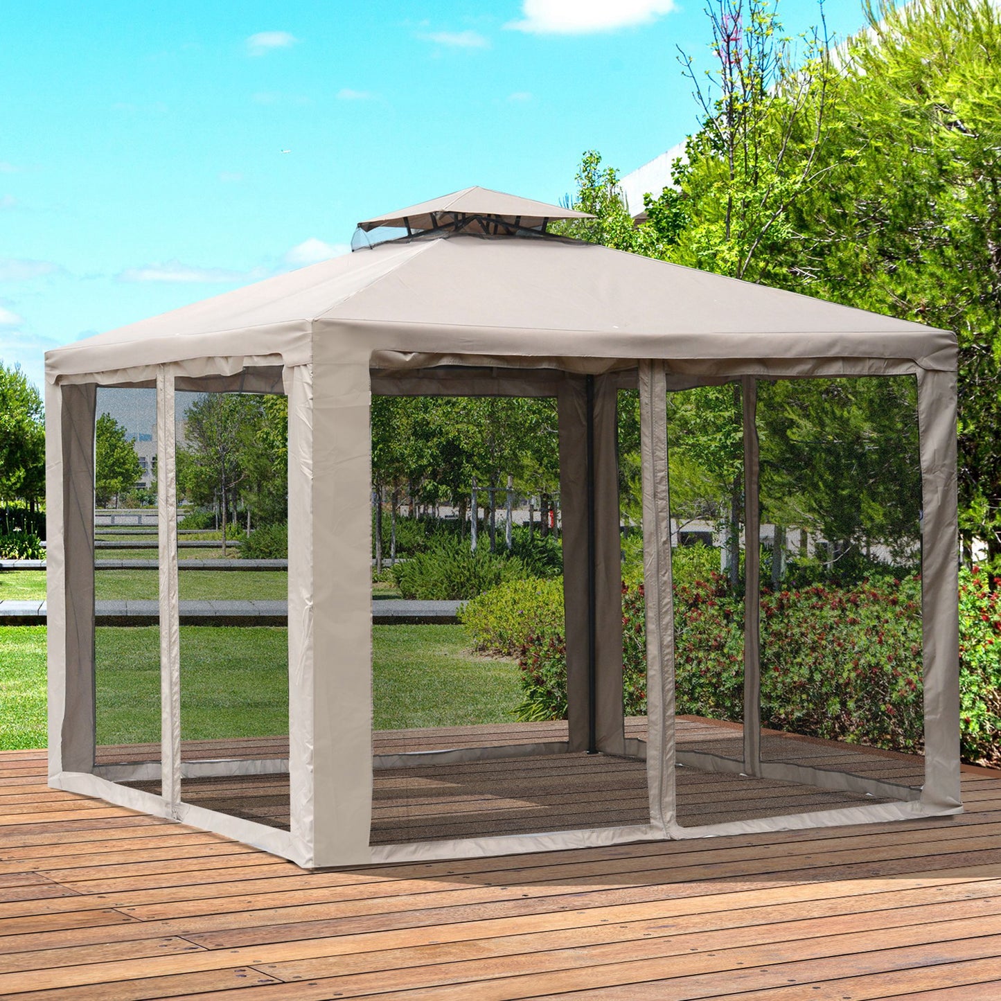 Gazebo de Patio 10x10 Pieds Toit Double
