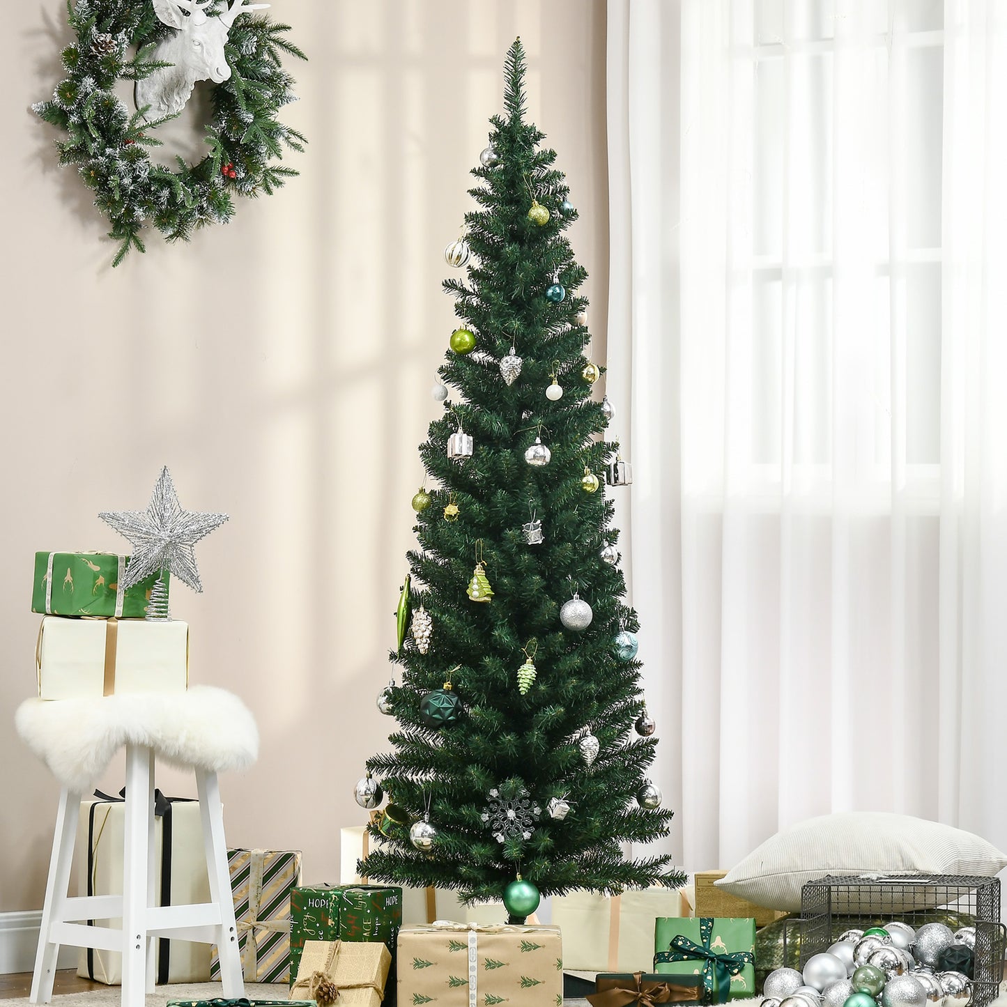 Sapin de Noël artificiel mince style crayon 6 pi
