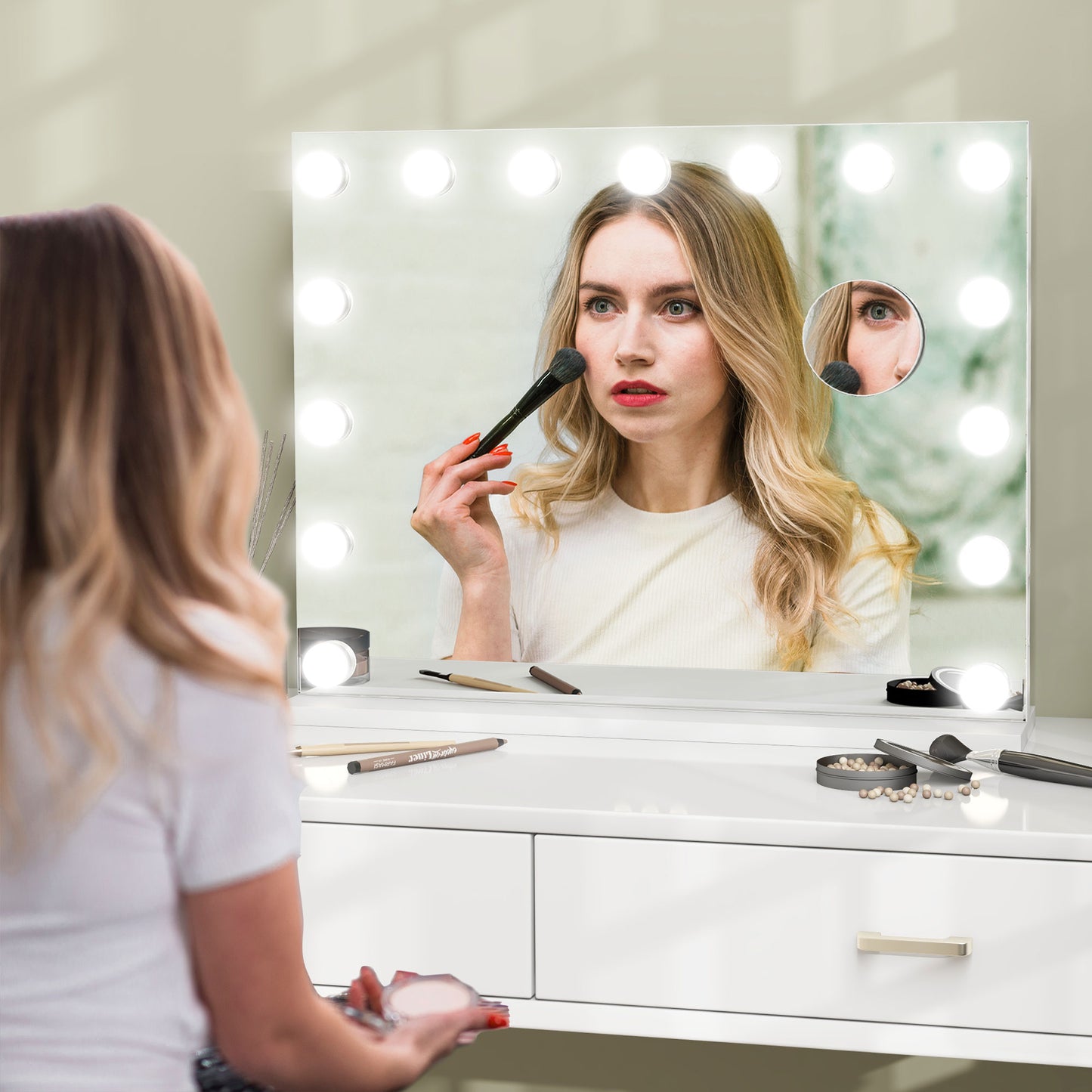 Miroir de maquillage Hollywood DEL 3 modes d'éclairage