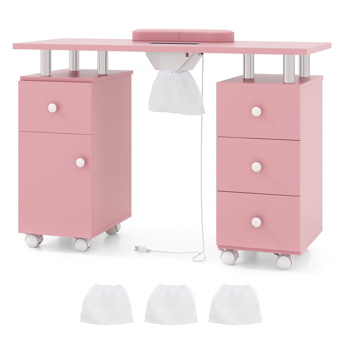 Table de manucure avec dépoussiéreur électrique