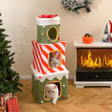Arbre à chat de Noël 120 cm à paliers multiples