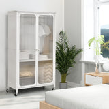 Armoire de rangement sur roulettes avec tringle et étagère