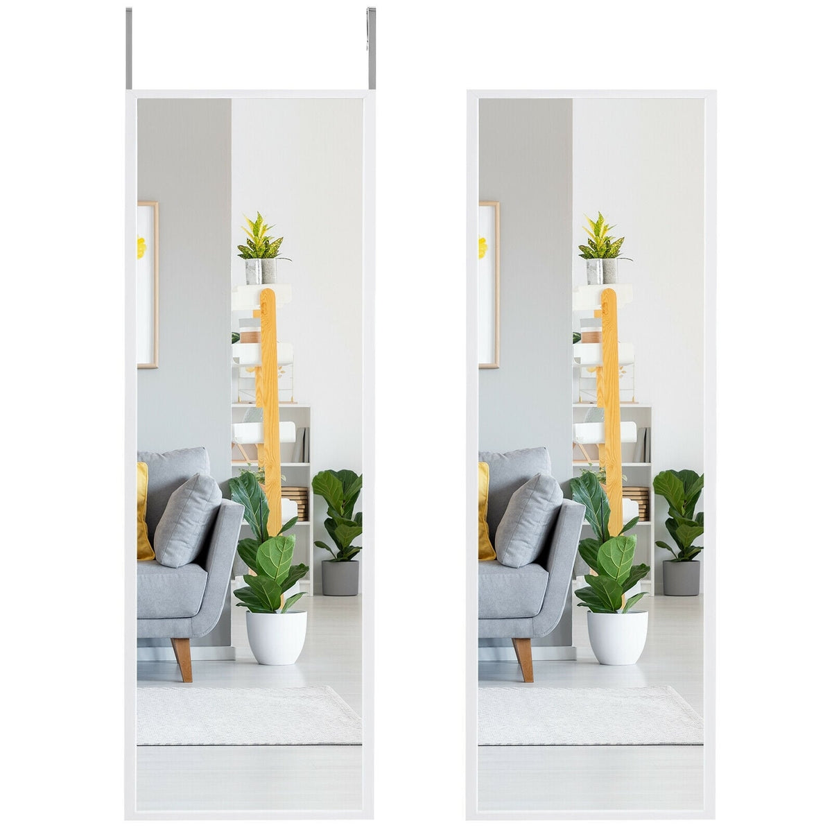 Miroir de porte sur pied en métal