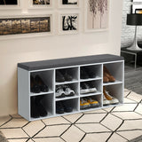 BANC DE RANGEMENT POUR CHAUSSURES 10 CUBES AVEC COUSSIN