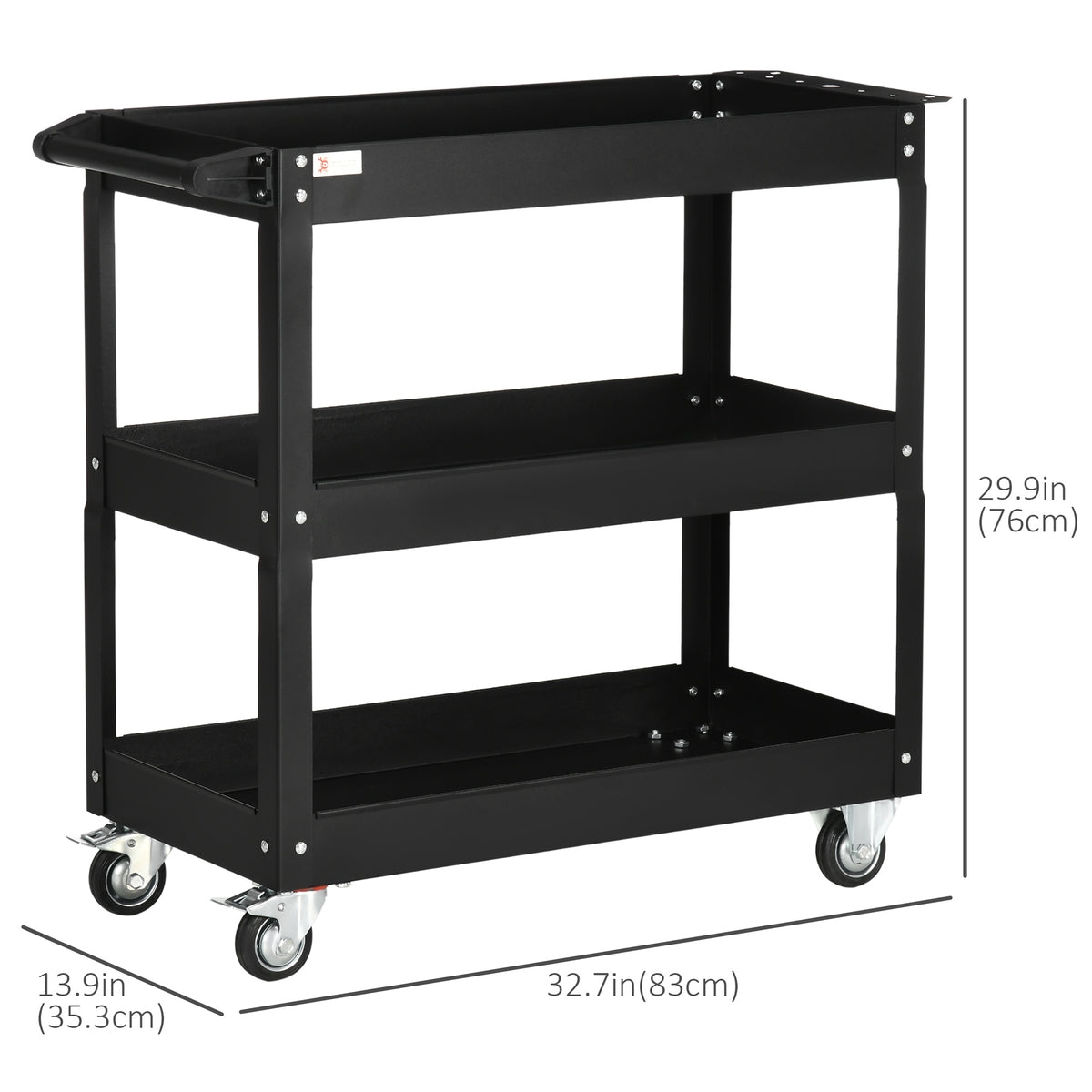 Chariot d'outils roulant 3 étages capacité 330 lb