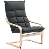 Fauteuil d'accent moderne avec accoudoirs en bois et mouvement berçant