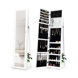 Armoire à bijoux verrouillable sur pied avec miroir pleine longueur