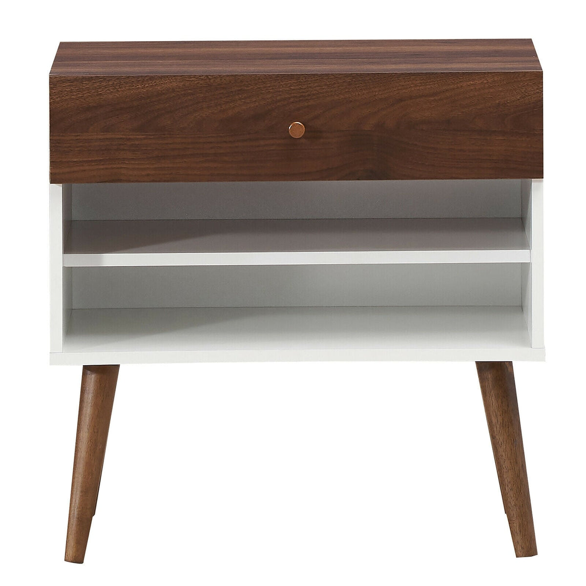 Table de chevet style mid-century avec tiroir