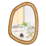 Miroir mural irrégulier rotin PVC