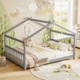 Lit cabane Montessori format double avec tête de lit