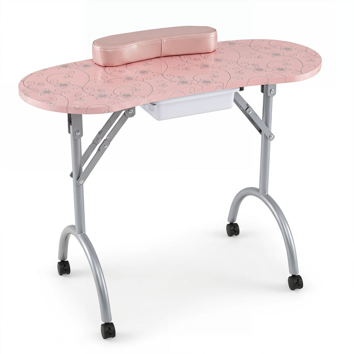 Table à manucure portable pliable avec tiroir et coussin