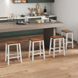 Tabourets de bar ergonomiques en bois massif — Lot de 4