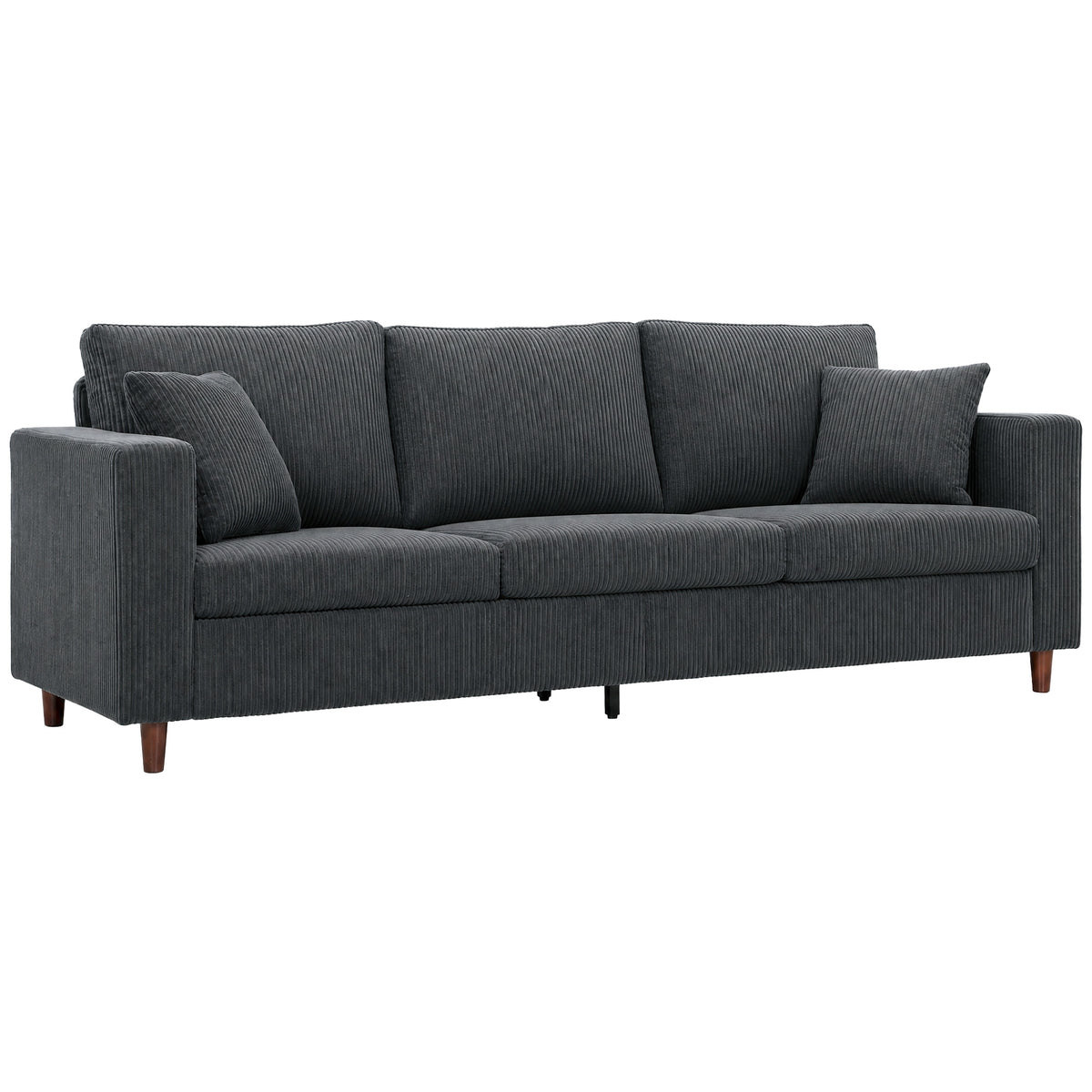 Sofa 3 places siège large et profond en velours côtelé