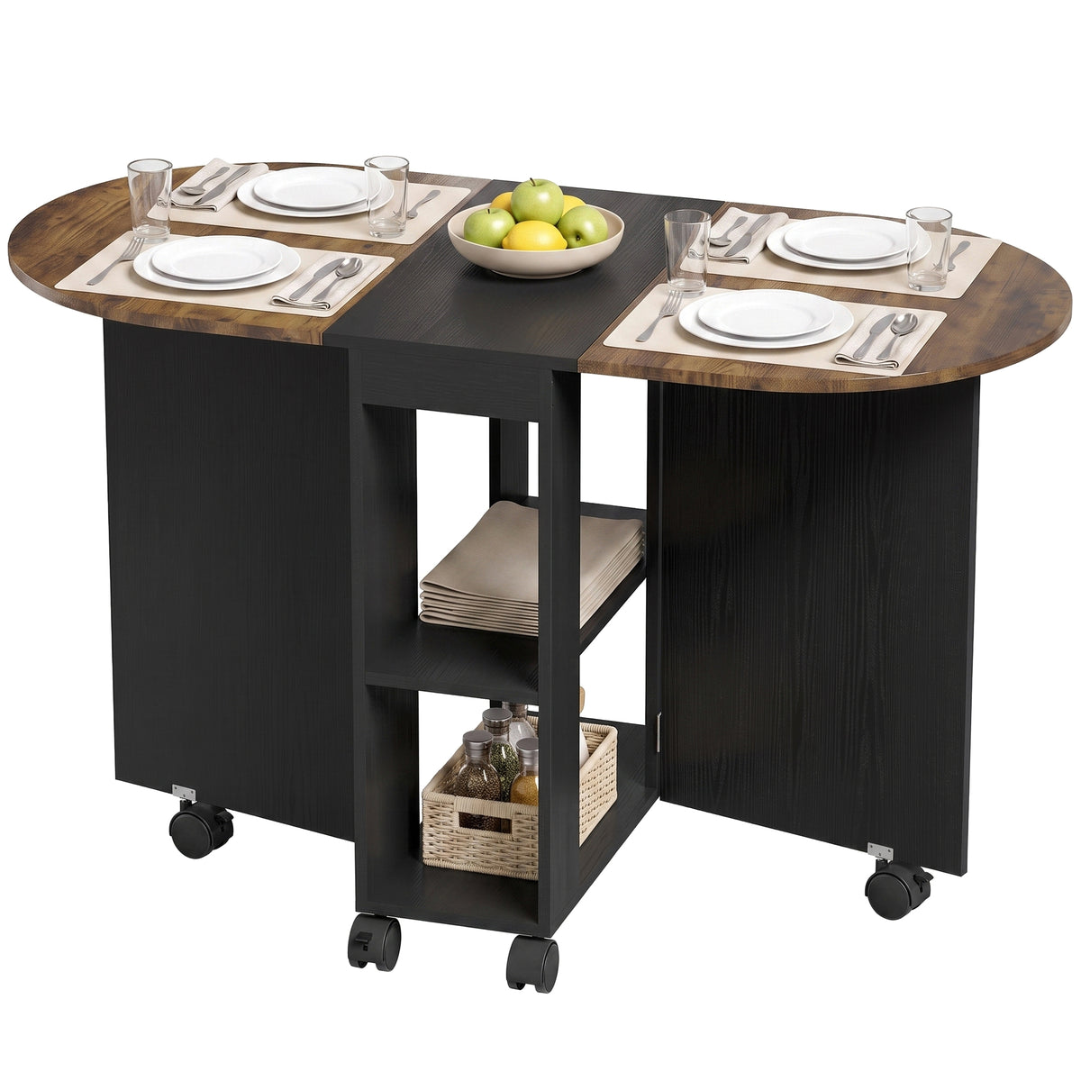 Table à manger pliante avec rangement pour petits espaces 120 cm