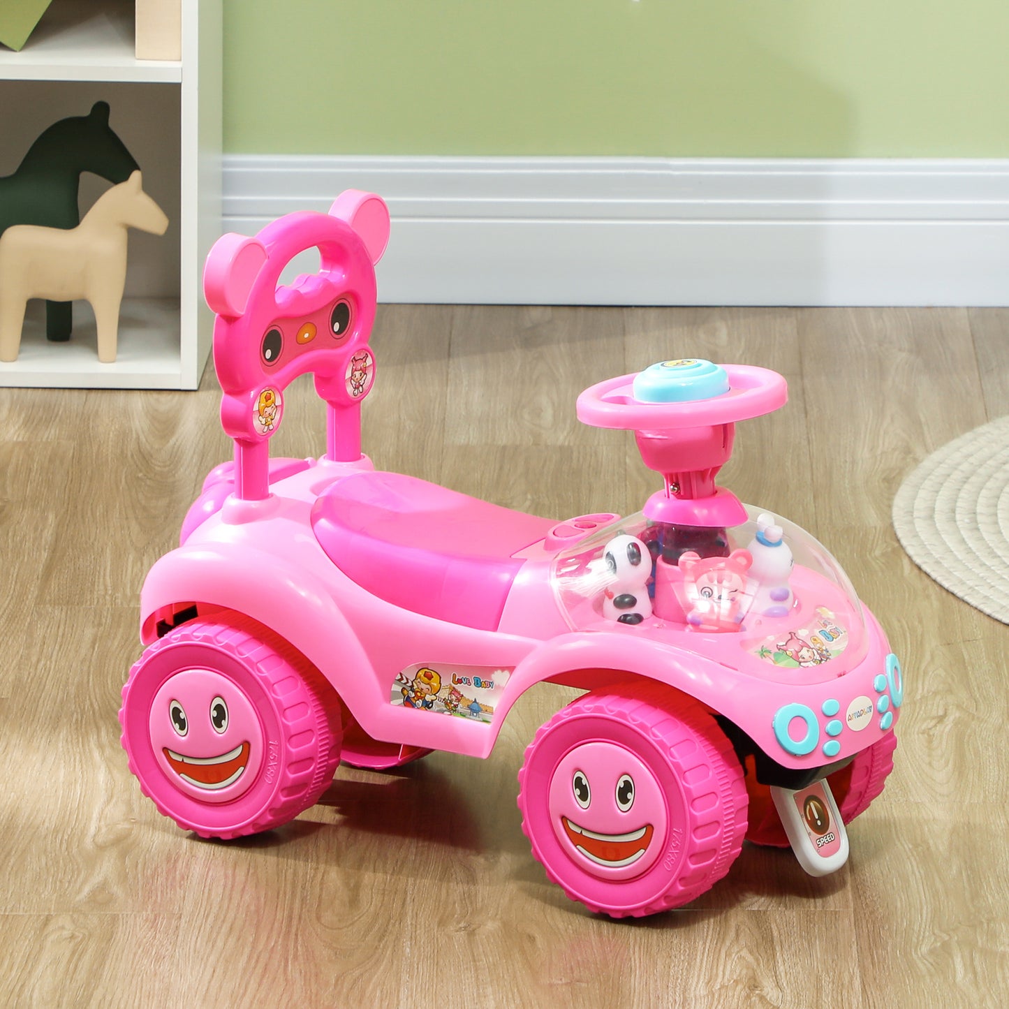 Voiture porteur bébé avec klaxon, lumières et musique